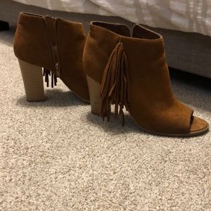 Ankle fringe booties